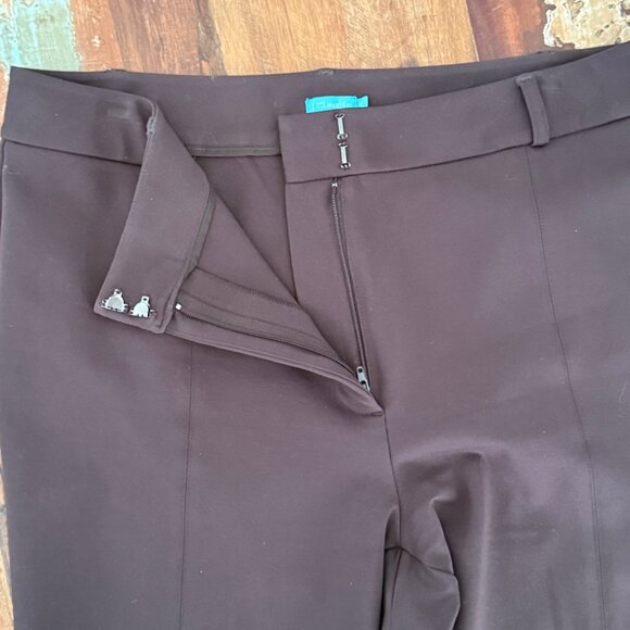 J. McLaughlin Chocolate Brown Deanne Straight leg High Rise Ankle Pants Size 12 - Picture 5 of 9
